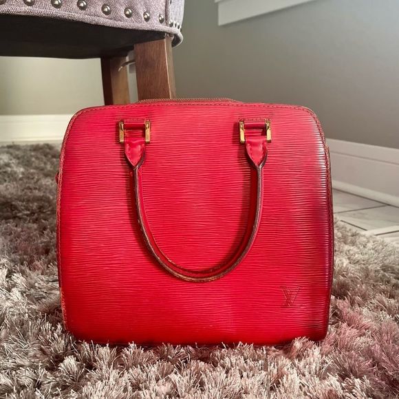 LOUIS VUITTON - Vintage Pont Neuf PM Ventian Red Epi Leather Hand Bag Purse - Picture 2 of 10